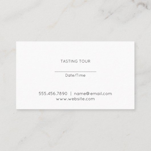 Wijngebrande bril | Glazen bergen Visitekaartje (Achterkant)