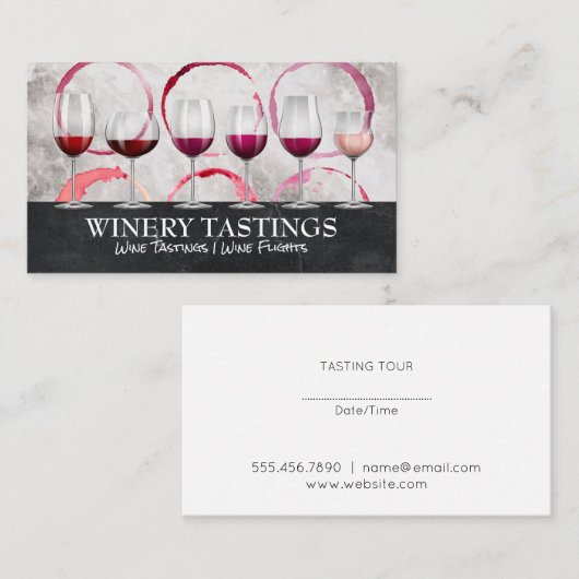 Wijngebrande bril | Glazen bergen Visitekaartje (Voorkant / Achterkant)