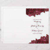 wijngekleurd floreel - trouwprogramma (Voorkant / Achterkant)