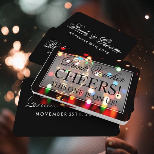 Wijnglas Bokeh Lights Drink Voucher Visitekaartje