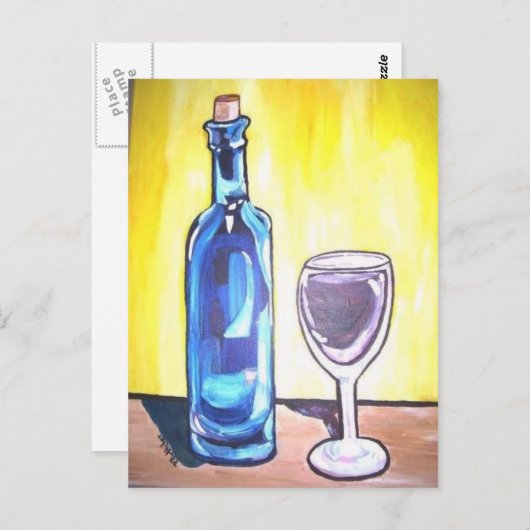 wijnglas briefkaart (Voorkant / Achterkant)