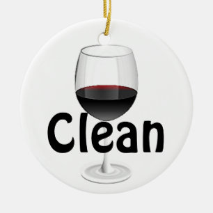 Wijnglas "Clean/Dirty" voor sierdoeleinden Keramisch Ornament