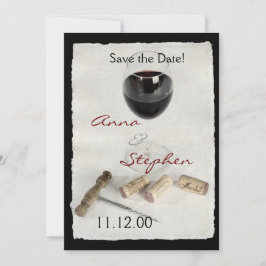 Wijnglas en kurken kaart