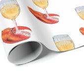 Wijnglas en Lobster Claw Wrapping Paper Cadeaupapier (Rol Hoek)