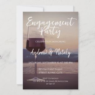 Wijnglas in zonsondergang op een meer kaart