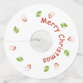 Wijnglas Label - Santa en Holly (Voorkant)