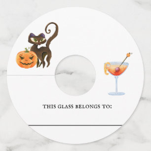 Wijnglas Labels Identifier Marker Halloween