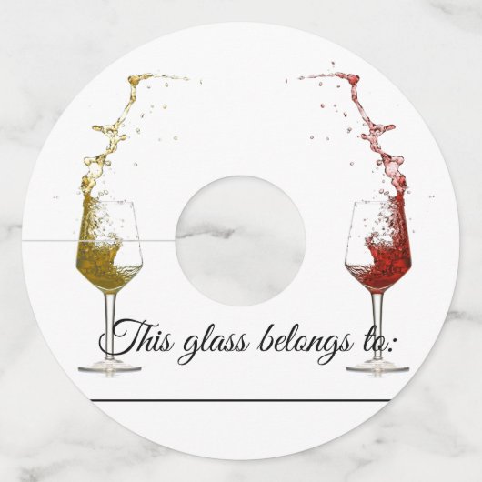 Wijnglas Labels Identifier Marker Papier Aanpassen (Voorkant)