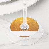 Wijnglas Labels Identifier Marker Papier Goud (Dichtbij)