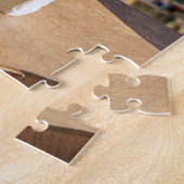 Wijnglas met brieskaas op Eiffeltoren Legpuzzel (Zijkant)