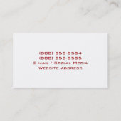 Wijnglas met rode wijn visitekaartje (Achterkant)