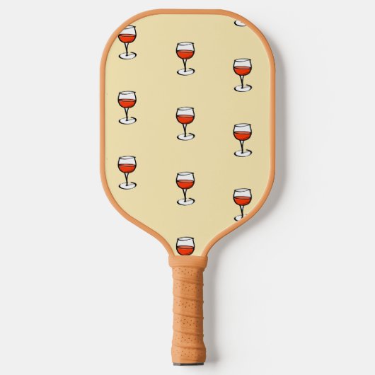 Wijnglas op sinaasappel pickleball paddle (Voorkant)