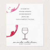 Wijnglas pictogram wijnvlek visitekaartjes (Buitenkant ongevouwen)