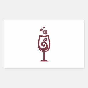 WIJNGLAS RECHTHOEKIGE STICKER
