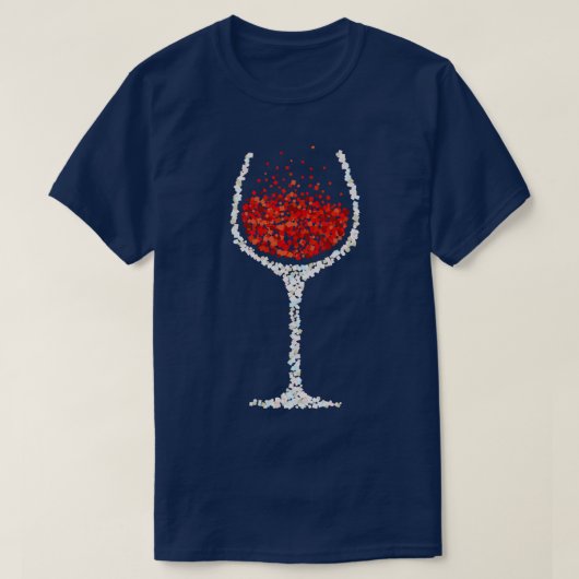 Wijnglas Rode Wijn Drinker T-shirt (Design voorkant)