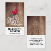 Wijnglas spatten | Hout | Druiven Visitekaartje (Voorkant / Achterkant)