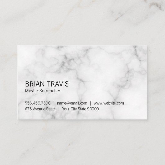 Wijnglas Tegenruimte Marmer Visitekaartje (Achterkant)