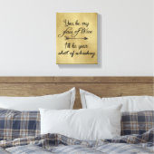 Wijnglas van whisky canvas afdruk (Insitu (Slaapkamer))