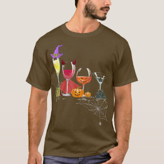 Wijnglas van witte hekserij, breedwee t-shirt