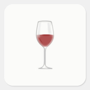 Wijnglas Vierkante Sticker