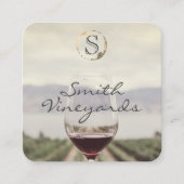 Wijnglas | Wijngaard Vierkante Visitekaartje (Voorkant)