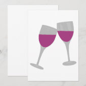 WIJNGLASCELEBRATIEWEDINGINVITATIE KAART (Voorkant / Achterkant)