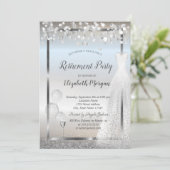 Wijnglazen ballonnen met demp-Silver Retirement Kaart (Staand voorkant)