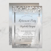 Wijnglazen ballonnen met demp-Silver Retirement Kaart (Voorkant / Achterkant)