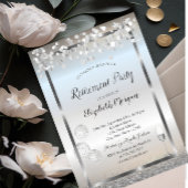 Wijnglazen ballonnen Silver Glitter Retirement Kaart