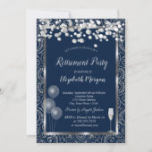 Wijnglazen ballonnen Silver Mandala Blue Retiremen Kaart (Voorkant)