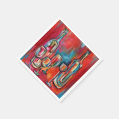 Wijnglazen en flessen servetten (Hoek)