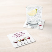 Wijnglazen expressie vierkante kartonnen onderzetter (Insitu)