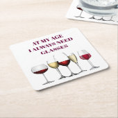 Wijnglazen expressie vierkante kartonnen onderzetter (Schuin)