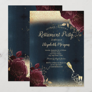 Wijnglazen flesje, Burgundy Rozen Retirement Kaart