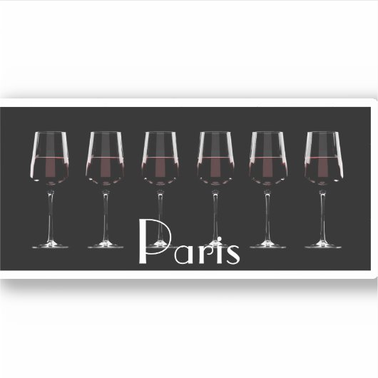 Wijnglazen met rode wijn op zwart sticker (Voorkant)