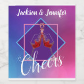 Wijnglazen met rookwinkel wijn etiket (Enkel label)