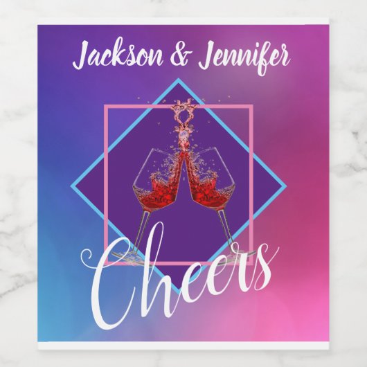 Wijnglazen met rookwinkel wijn etiket (Enkel label)