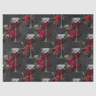 Wijngoblets en ontkoppeling van Rozen Tissuepapier