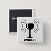 Wijngolven - Zwart Wijnglas Vierkante Button 5,1 Cm (Voorkant /achterkant)