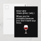 Wijngry Funny Wine Lover Definition Briefkaart (Voorkant / Achterkant)