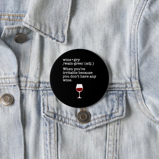 Wijngry Funny Wine Lover Definition Ronde Button 7,6 Cm (In situ)