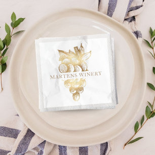 Wijnhandel Wijnmakerij Elegante Gouden Druiven Servet
