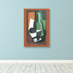 Wijnkaraffe fles door Juan Gris, Vintage Cubisme Canvas Afdruk