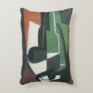 Wijnkaraffe fles door Juan Gris, Vintage Cubisme Decoratief Kussen
