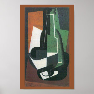 Wijnkaraffe fles door Juan Gris, Vintage Cubisme Poster