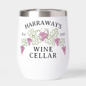 Wijnkelder gepersonaliseerde naam | Druiven en bla (Achterkant)