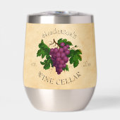 Wijnkelder met Druiven Gepersonaliseerde Naam  (Voorkant)