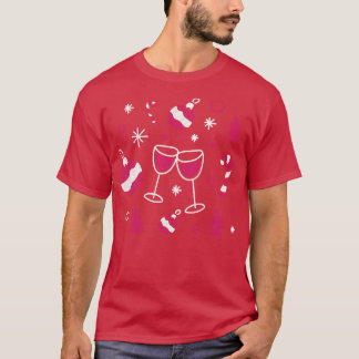 Wijnkerst Drink Feest Xmas Vakantie Feest F T-shirt