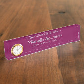 Wijnkleur Professional Plain Modern Naambordje (Zijkant)