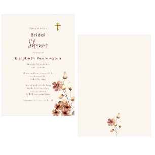 Wijnkleurige Boho Bloemen Orthodox Vrijgezellenfee Kaart